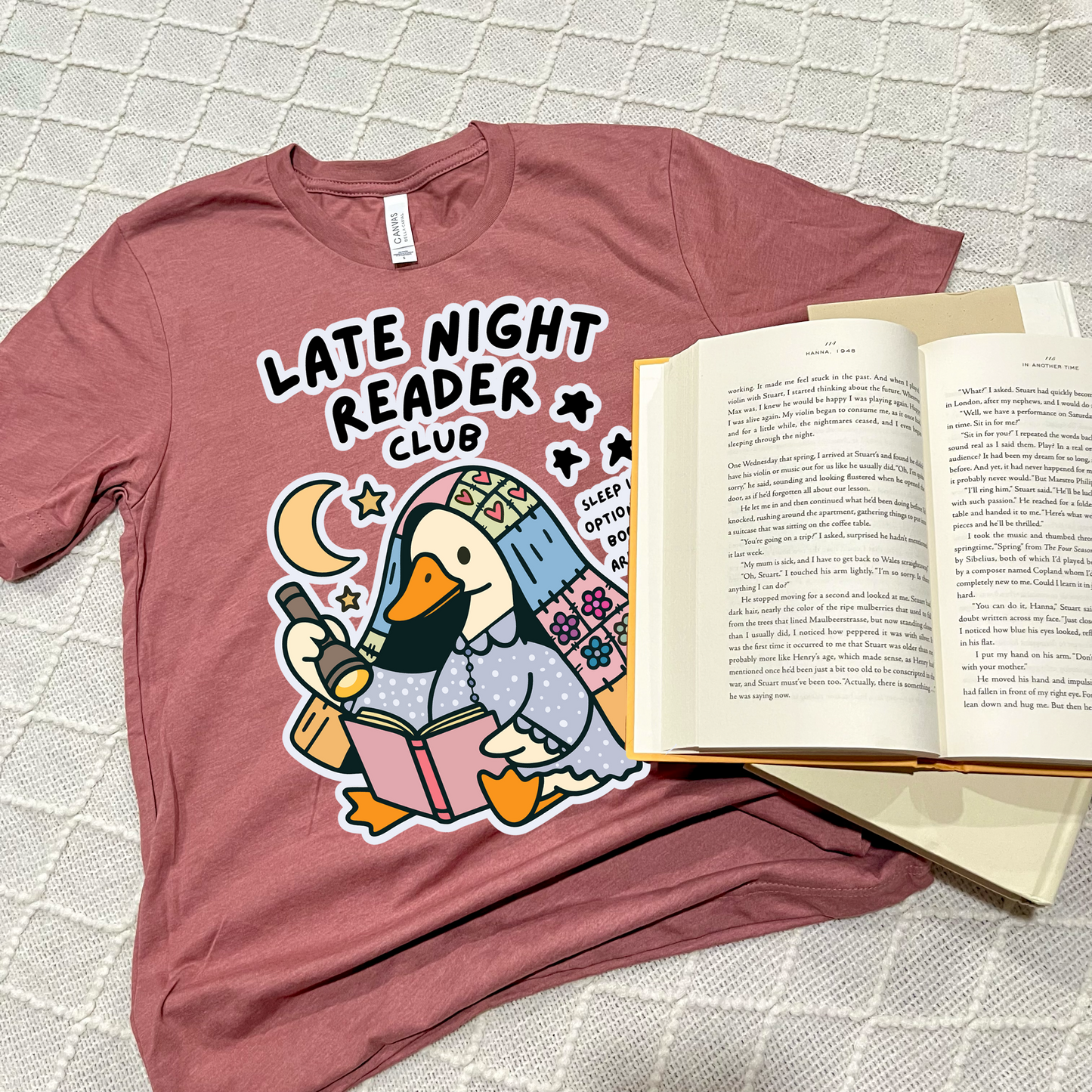 Sleepy Reading Goose T-shirt