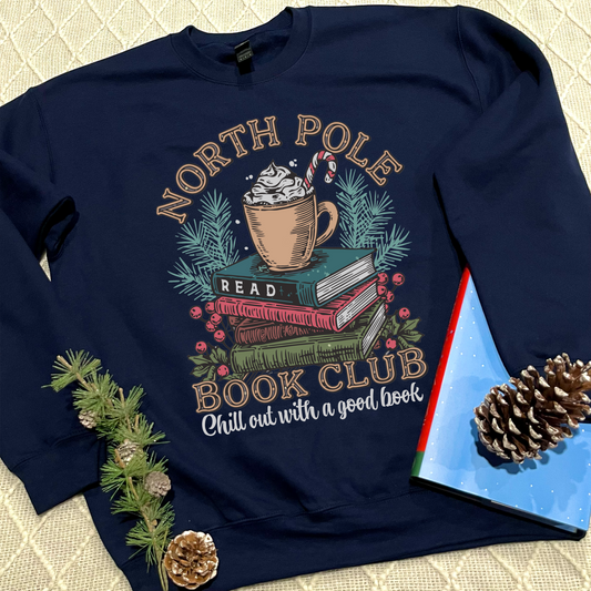 2XL Navy- North Pole Book Club Sweatshirts