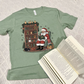 M Sage Green- Santa Reading T-Shirt