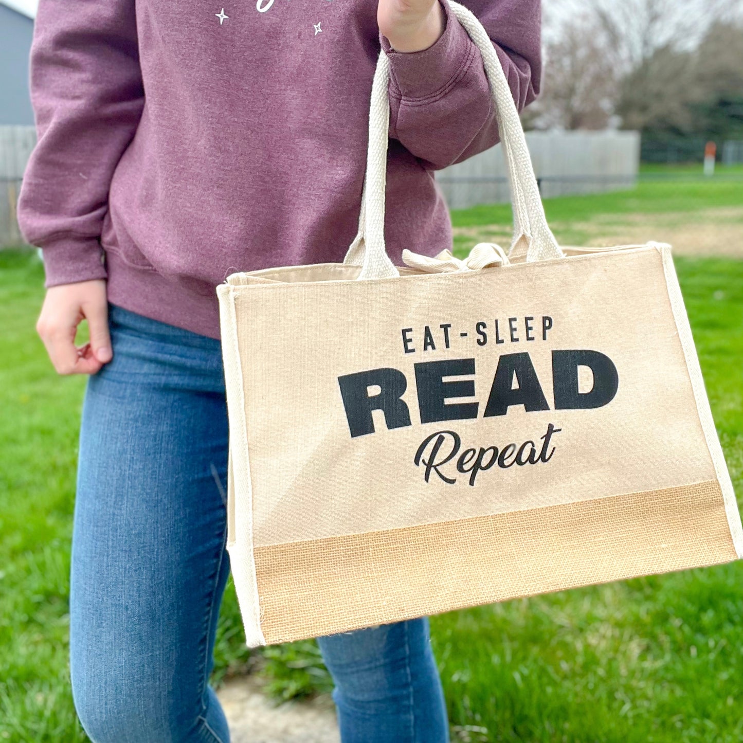 Eat Sleep Read Repeat Tote Bag